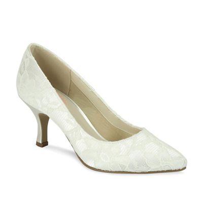Pink by Paradox London Cameo pointed court shoe with lace overlay